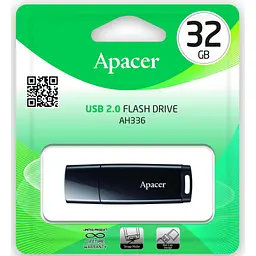 USB-флешнакопичувач Apacer 32GB AH336 чорний USB 2.0 (AP32GAH336B-1) - мініатюра 5