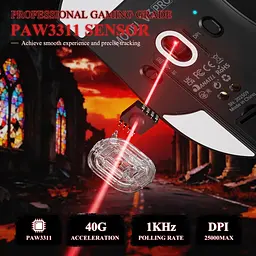 Мишка Attack Shark V3Pro Ultra-Light, Wireless/Bluetooth, 25000dpi. (PAW3311), 6кн., Black - мініатюра 4