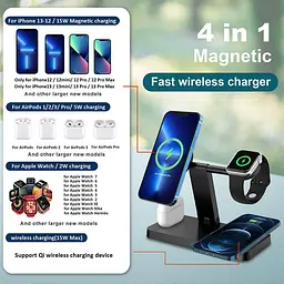 Бездротова зарядна станція 4-в-1 для iPhone, Apple Watch та AirPods - мініатюра 5