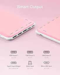 Портативний акумулятор - умб Charmast W2002C 26800mAh 15W рожевий - мініатюра 4