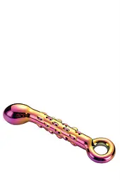 Фалоімітатор Glamour Glass Ribbed G-Spot 18 см мульті - мініатюра 4