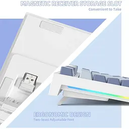 Клавіатура Attack Shark K86 RGB Linear Blue Whale Switches Wireless Lavender Blue (AS-6972792471181-LB-UA) [166736] - мініатюра 8
