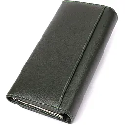 Стильний гаманець у два складення з натуральної шкіри ST Leather 23066 зелений - мініатюра 2