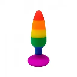 Анальна пробка Wooomy Hiperloo Silicone Rainbow Plug S, 9х2.4 см - мініатюра 2