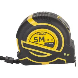 Рулетка магнітна обгумована ClickLock нейлонове покриття автостоп 5м×19мм SIGMA (3821331) - мініатюра 3