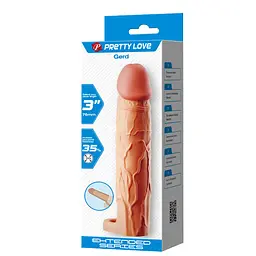 Насадка на пеніс Pretty Love Gerd Flesh 3'' 19.5 см тілесний - мініатюра 2