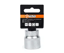 Головка торцева автомобільна шестигранна 27 мм, 1/2", Polax (25-096) - мініатюра 2
