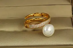 Кільце Xuping Jewelry Перлова спіраль розсувне р 18 золотисте - мініатюра 2