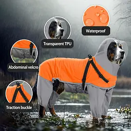 Дощовик для собак Wan Talk Dog Yellow Raincoat з капюшоном, XL - мініатюра 3
