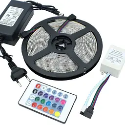 Світлодіодна стрічка 5050 RGB 5 метрів з пультом, мультиколор - мініатюра 9