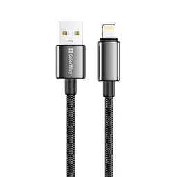 Кабель ColorWay USB - Lightning (M/M), zinc alloy braided, 3А, 2 м, Чорний (CW-CBUL099-BK)