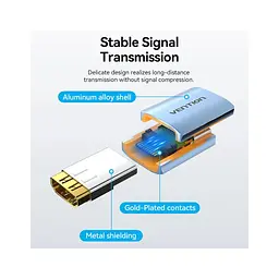 Перехідник HDMI F to HDMI F 8K Aluminum black Vention (AIUH0) - мініатюра 6