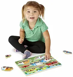 Дерев'яна рамка-вкладиш Melissa&Doug Вгадай машинку 8 елементів (MD19051) - мініатюра 4