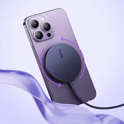 Зарядний пристрій Baseus Simple Mini3 Magnetic Wireless Charger 15W чорний (CCJJ040001) - мініатюра 7