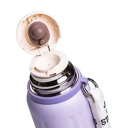 Термос Enjoy 600 мл з фліп кришкою і ремінцем, бузковий Yiwu HP-14-9V - мініатюра 2