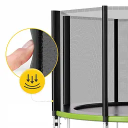 Батут із зовнішньою сіткою 4FIZJO Classic 12FT 374 см Black/Green (P-5907739312914) - мініатюра 3