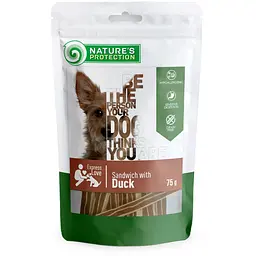 Ласощі для собак, сендвичі з качки, Nature's Protection snack for dogs duck sandwiches, 75г