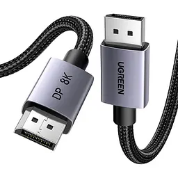 Кабель мультимедійний Ugreen DisplayPort M - DisplayPort M V1.4 8K 60Hz DP120 чорний 2 м (25905)