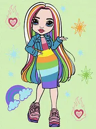 Набір для розпису по номерах для дітей 5+ Rainbow High Amaya Raine, Ideyka, 30x40 см, КНО1236