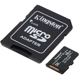 Карта пам'яті Kingston microSDHC Industrial 16GB Class 10 UHS-1(U3) A1 V30 + SD adapter (SDCIT2/16GB) [175829] - мініатюра 2