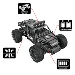 Автомобіль OFF-ROAD CRAWLER з р/к - RACE (матовий чорний, метал. корпус, акум.6V, 1:14) Sulong Toys SL-309RHMBl - мініатюра 2