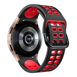 Ремінець для Samsung Galaxy Watch 5 - чорно-червоний ширина кріплення 20мм силікон перфорація розмір L Watchbands Galaxy Sport (WB00S4GALAXYSPORT15) - мініатюра 2