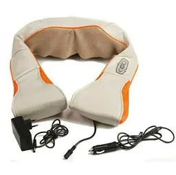 Роликовий масажер UKC Massager of Neck з підігрівом для спини та шиї на 8 роликів бежевий  - мініатюра 3