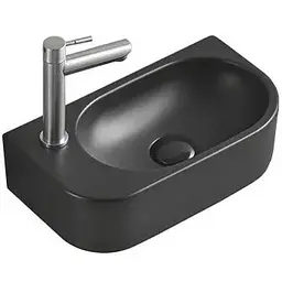 Умивальник Mexen Viera 40 black matt правий накладний підвісний MEX-21274085R, Чорний матовий