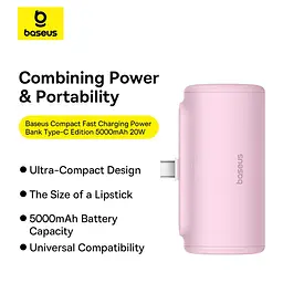 Зовнішній акумулятор Baseus Compact Fast Charging Type-C Edition 5000mAh 20W P10068306413-00 - мініатюра 5