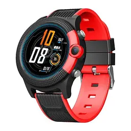 Смарт-годинник дитячі LEMFO D36 4G з камерою WI-FI GPS SIM-карта геозабором силіконовий ремінець Black Red (16735)