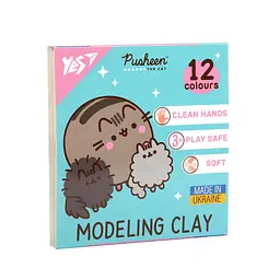Пластилін YES, 12 кольорів, 240 г., Pusheen, (540669)