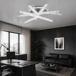 Світлодіодна люстра Splendid Ray LDL/3L+3S LED (CH), білий, хром, 60 Вт, від 12-20 м²