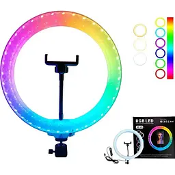 Кільцева LED лампа DK 3D-26 RGB 26см [158377] - мініатюра 4