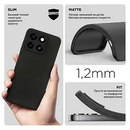 Чехол-накладка для смартфона ZTE Blade A55 4G/A35 4G, противоударный, силиконовый, термополиуретановый (ТПУ), с защитой камеры и корпуса, черный, защита всего корпуса, ArmorStandart (ARM81529) - мініатюра 3