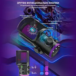 Мікрофон Fifine Black конденсаторний USB (TAM6) - мініатюра 10