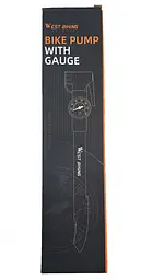Насос велосипедний West Biking YP0711162 з манометром чорно-жовтогарячий 140 Psi (G0001536) - мініатюра 3