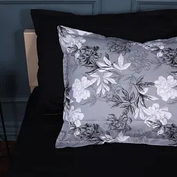 Простирадло на гумці MirSon Поплін 00-8 Black Flowers 70х140 см чорне (2200009708299) - мініатюра 6