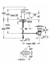 Змішувач для умивальника Grohe Bau Loop 23335000, Хром - мініатюра 2
