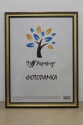 Фоторамка 40х50, золото-коричнева із золотим обрамленням, 333-Х811-10, СКЛО + ДВП                                                                                                                                                                                                                                                                                                             