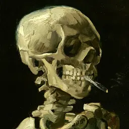 Інтер'єрна картина Череп з цигаркою, Вінсент ван Гог, Vincent van Gogh, Skull of a Skeleton, інтер'єрний декор, 60×45 см (id6653) - мініатюра 5