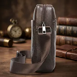 Сумка вертикальна компактна 14993 Vintage коричневий - мініатюра 4