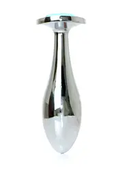 Анальна пробка Jewellery Silver Plug Clear L 10.5 см (синій) - мініатюра 6