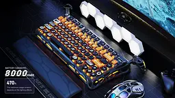 Клавіатура GravaStar Mercury K1 Pro 80keys Kailh Speedy Mint BT/WL/USB RGB CyberFlare (GSK1PRO_BO_BLK) - мініатюра 8