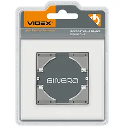 Рамка одинарна горизонтальна Videx Binera скло 86х86х6.5 мм біла (VF-BNFRG1H-W)