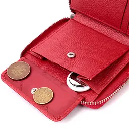 Симпатичний жіночий гаманець із натуральної шкіри ST Leather 22448 червоний - мініатюра 8