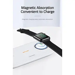 Зарядне бездротове USAMS US-CD119 2-в-1 для Apple Watch і телефонів 2W і 10W біле - мініатюра 8