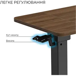 Приставний комп'ютерний стіл OfficePro ODM320DW Dark Wood/Black [148341] - мініатюра 6