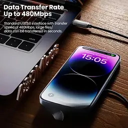 Кабель Toocki ігровий U-подібний 180 USB Type-C to Type-C 100W кутовий з швидкою зарядкою 20V - мініатюра 4