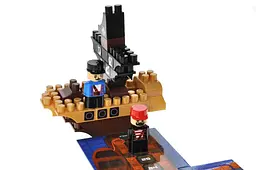 Конструктор блоковий QB300-104 "Block&Steps: Піратський корабель" + ходилка та меморі гра 3в1, 41дет. qbee - мініатюра 5