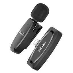 Бездротова мікрофонна система Hoco L15 iP Crystal lavalier wireless digital microphone чорний - мініатюра 2